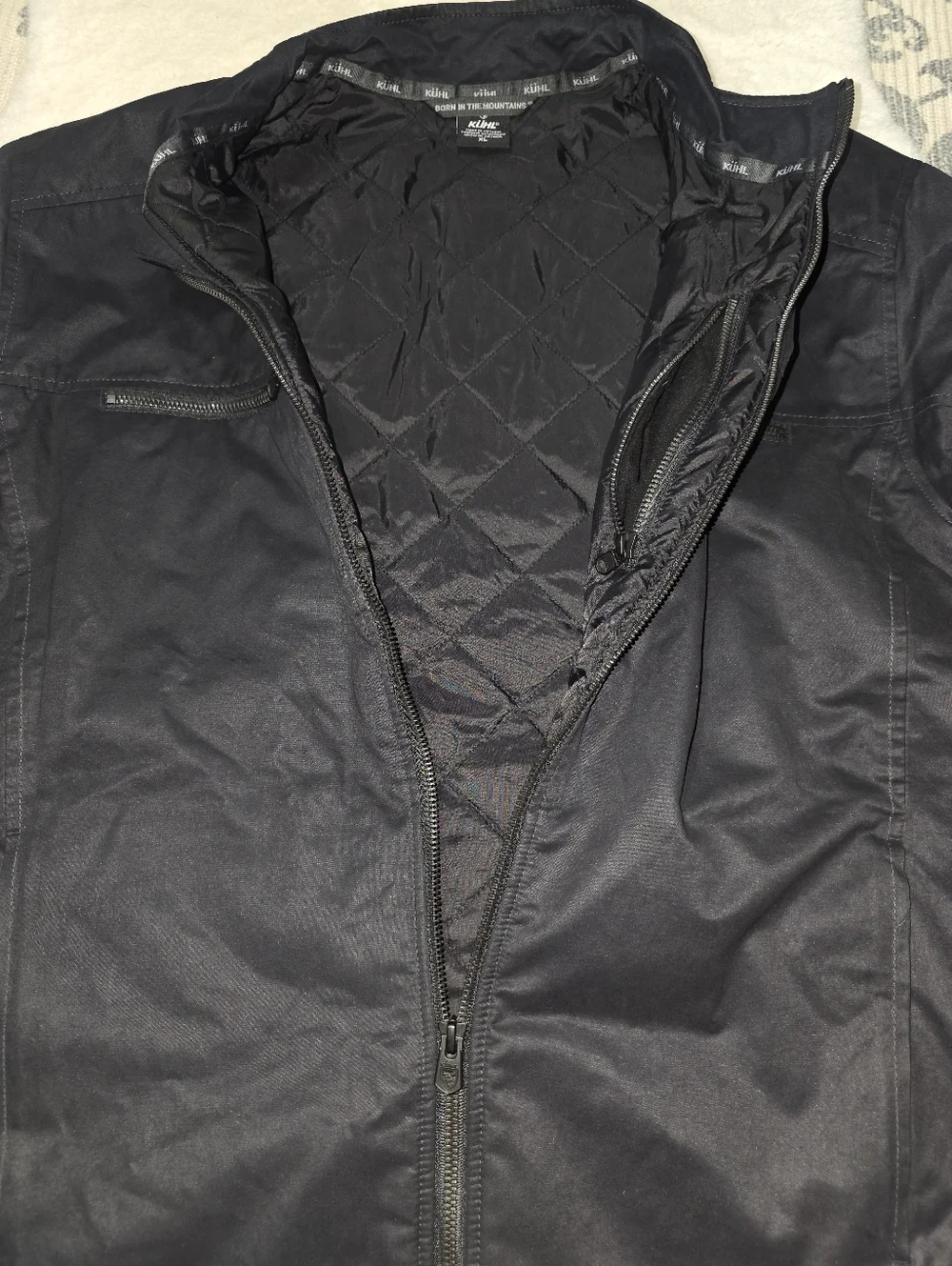 Kuhl Kaffe Racer Jacket Bomber Black Mens XL - Picture 8 of 10